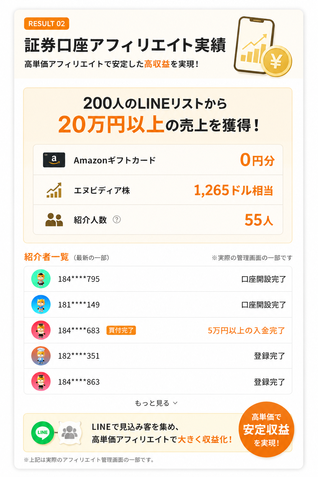 LINE登録者急増 実績画像